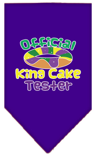King Cake Taster Screen Print Mardi Gras Bandana Purple Large